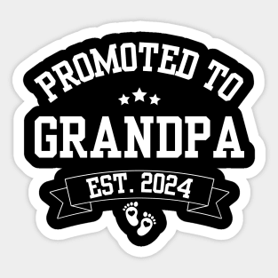 Promoted to Grandpa est. 2024 Grandparents Baby Announcement Sticker